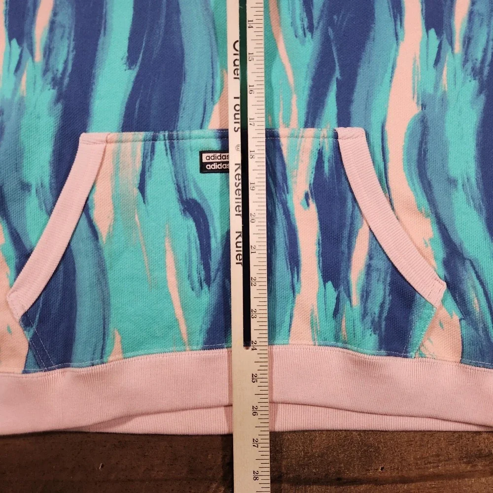 Adidas Hoodie Sweatshirt Mens Small Pink Blue Vapor RYV Yeezy Pastel Sweater New